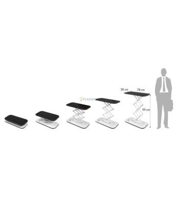 Mobilais tekstila galds RECT-LED, taisnstūrveida