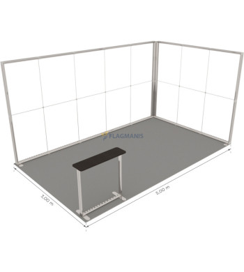 Izstāžu sistēma GO Corner, 15m² (5x3)