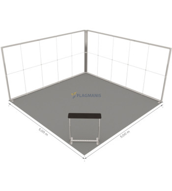 Izstāžu sistēma GO Corner, 25m² (5x5)