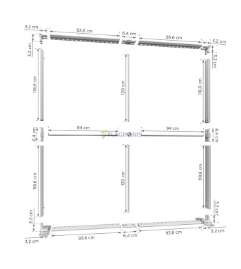 Mobilais gaismas stends Flagman Pro Black, 200 x 250 cm
