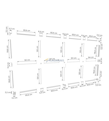 Mobilais gaismas stends Flagman Pro Black, 400 x 250 cm